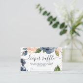 Carte D'accompagnement Baby shower de caleçon Marine rose Floral (Debout devant)