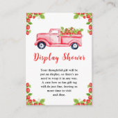 Carte D'accompagnement Baby shower de Camion fraise avec douche (Devant)