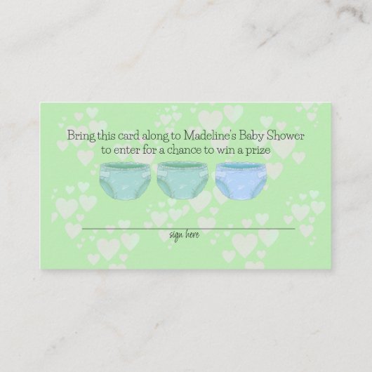 Carte D'accompagnement Baby shower de canard en caoutchouc jaune vert (Dos)