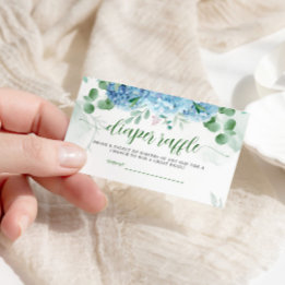 Carte D'accompagnement Baby shower de carafe bleu hydrangée bleu vert