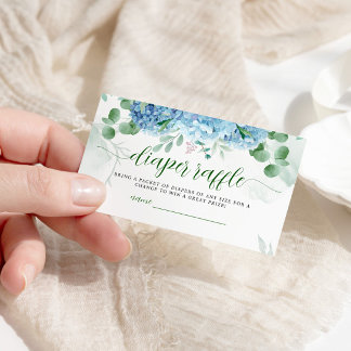 Carte D'accompagnement Baby shower de carafe bleu hydrangée bleu vert