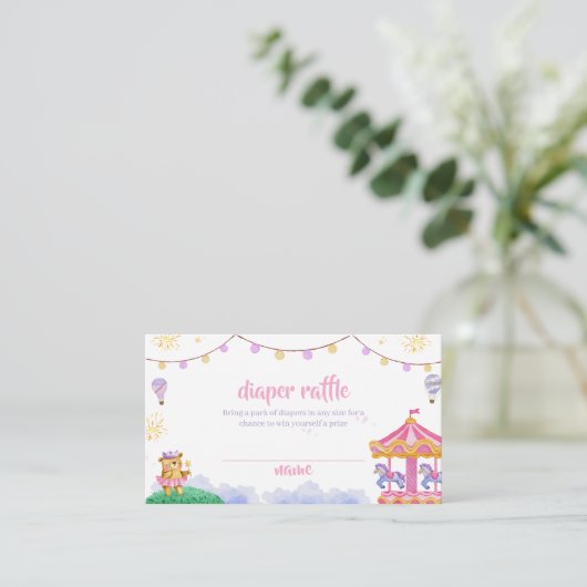 Carte D'accompagnement Baby shower de carafe de couches à air chaud (Debout devant)