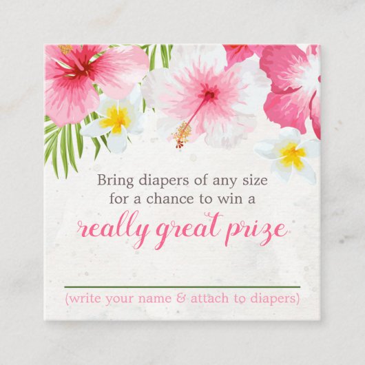 Carte D'accompagnement Baby shower de carafe de couches de fleurs tropica (Devant)