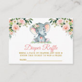 Carte D'accompagnement Baby shower de carafe rose floral éléphant (Devant)