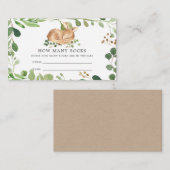Carte D'accompagnement Baby shower De Cerfs Devine Combien De Chaussettes (Devant / Derrière)