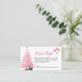 Carte D'accompagnement Baby shower de chapelure de sapin rose (Debout devant)