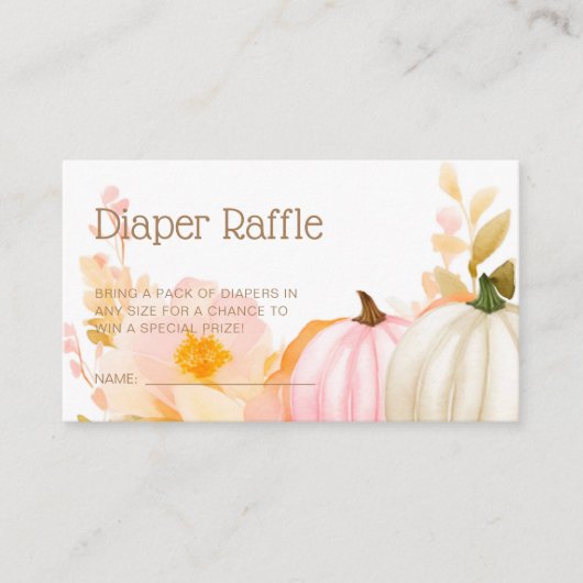 Carte D'accompagnement Baby shower de chute rose Citrouille de couche Ra (Devant)