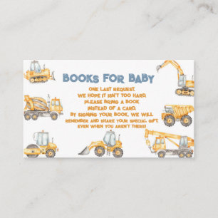Carte D'accompagnement Baby shower de construction Truck Party
