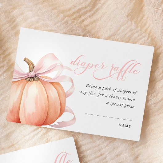 Carte D'accompagnement Baby shower de couche citrouille Pink Bow