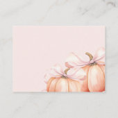 Carte D'accompagnement Baby shower de couche citrouille Pink Bow (Dos)