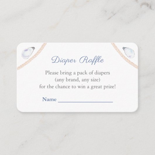 Carte D'accompagnement Baby shower de couche de  de monogramme côtier (Devant)