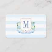 Carte D'accompagnement Baby shower de couche de  de monogramme côtier (Dos)
