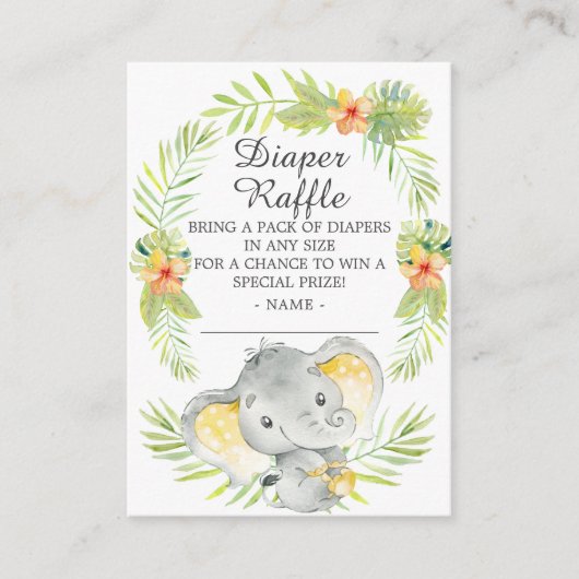 Carte D'accompagnement Baby shower de couche de la Jungle neutre Raffle (Devant)