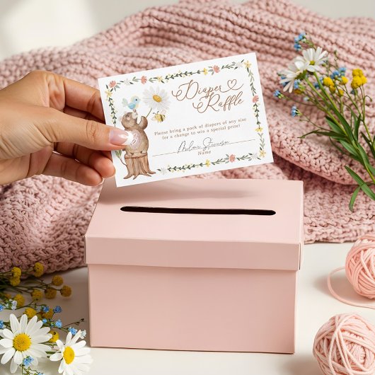 Carte D'accompagnement Baby shower de couche de lessive en bois ceint