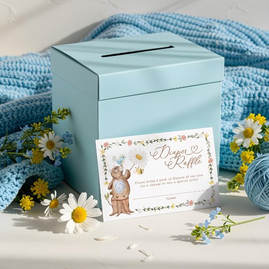 Carte D'accompagnement Baby shower de couche de lessive en bois ceint