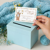 Carte D'accompagnement Baby shower de couche de lessive en bois ceint