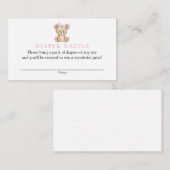 Carte D'accompagnement Baby shower de couche de  rose (Devant / Derrière)