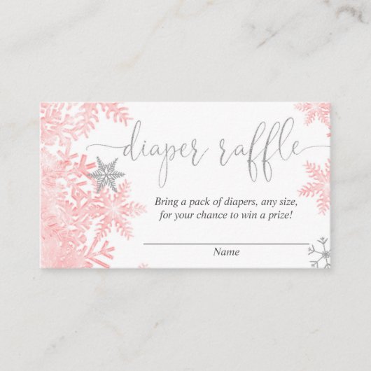 Carte D'accompagnement Baby shower de couche de  rose en argent (Devant)