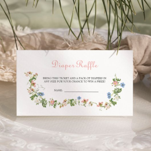 Carte D'accompagnement Baby shower de couche fleur sauvage Pink Bow
