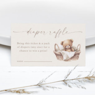 Carte D'accompagnement Baby shower de couche Neutral Boho Teddy Bear Raff