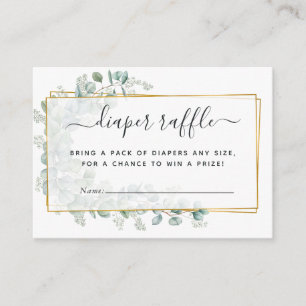 Carte D'accompagnement Baby shower de couches géométriques Eucalyptus