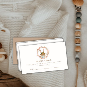 Carte D'accompagnement Baby shower de   de chair vintage Boho Bunny Boy