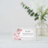 Carte D'accompagnement Baby shower de  de couche de Flamant rose en argen (Debout devant)