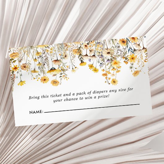 Carte D'accompagnement Baby shower de  de  jaune Fleur sauvage