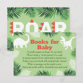 Carte D'accompagnement Baby shower de demande de carnet de route Dinosaur (Devant / Derrière)