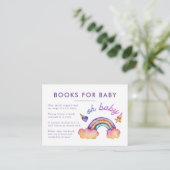 Carte D'accompagnement Baby shower de demande de carnet Rainbow (Debout devant)