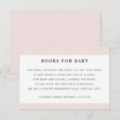 Carte D'accompagnement Baby shower de demande de livre rose vif (Devant / Derrière)