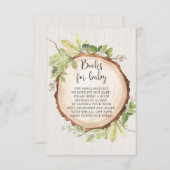 Carte D'accompagnement Baby shower de demande de livre rustique, réserver (Devant / Derrière)
