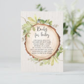 Carte D'accompagnement Baby shower de demande de livre rustique, réserver (Debout devant)