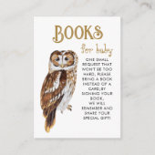 Carte D'accompagnement Baby shower de demande de réservation de la chouet (Devant)