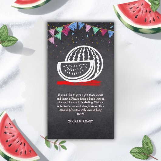 Carte D'accompagnement Baby shower de dessin Chalkboard Watermelon