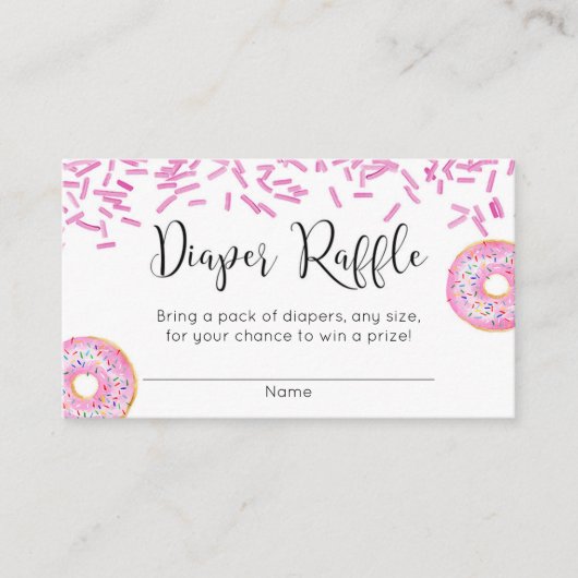 Carte D'accompagnement Baby shower de Donut fille de couche rose tombole (Devant)