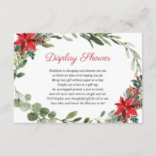 Carte D'accompagnement Baby shower de douche à fleurs de Noël