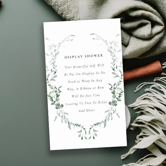 Carte D'accompagnement Baby shower de douche Eucalyptus Botanique