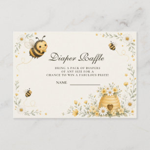 Carte D'accompagnement Baby Shower de Fête de Bébé Abeille Bourdon Fantai