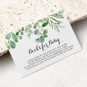 Carte D'accompagnement Baby shower de feuillage Eucalyptus vert Demande d