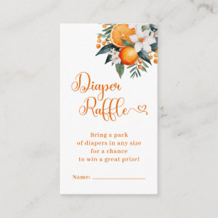 Carte D'accompagnement Baby shower de fille au chapeau d'agrumes orange
