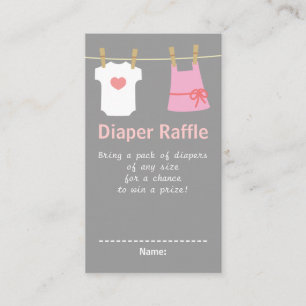 Carte D'accompagnement Baby shower de fille, billets de tombola de
