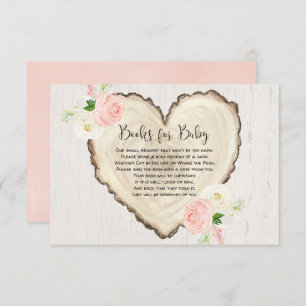 Carte D'accompagnement baby shower de fille de demande de livre de coeur 