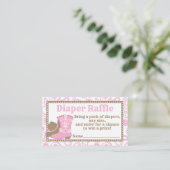 Carte D'accompagnement Baby shower de fille Déchets Raffin Billet rose (Debout devant)