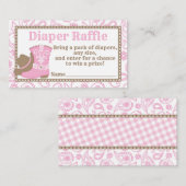 Carte D'accompagnement Baby shower de fille Déchets Raffin Billet rose (Devant / Derrière)