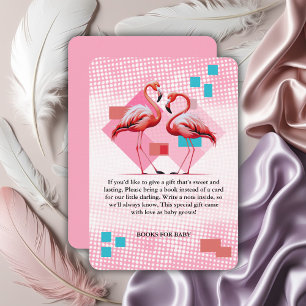 Carte D'accompagnement Baby shower de Flamant rose moderne géométrique
