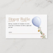 Carte D'accompagnement Baby shower de  Fleur sauvage de ballons bleu (Devant)