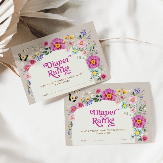 Carte D'accompagnement Baby shower de Fleur sauvage de Boho lumineux Raff