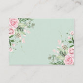 Carte D'accompagnement Baby shower de fleurs roses Reflets de couches (Dos)