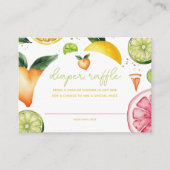 Carte D'accompagnement Baby shower de fruits d'agrumes Raffin de couche (Devant)